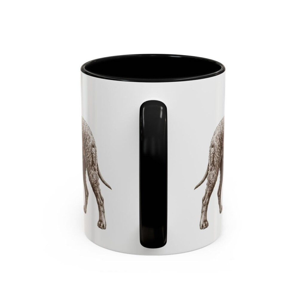 11oz Irish Water Spaniel Dog Mom Mug, Black, back view