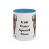 11oz Irish Water Spaniel Dog Mom Mug, Light Blue, front view