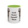 11oz Irish Water Spaniel Dog Mom Mug, Light Green, front view