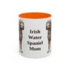 11oz Irish Water Spaniel Dog Mom Mug, Orange, front view