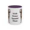 11oz Irish Water Spaniel Dog Mom Mug, Purple, front view