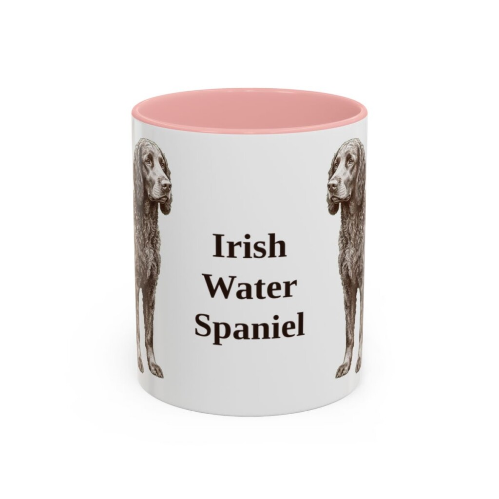 11oz Irish Water Spaniel Mug, Pink, front view