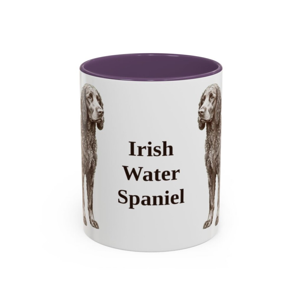 11oz Irish Water Spaniel Mug, Purple, front view