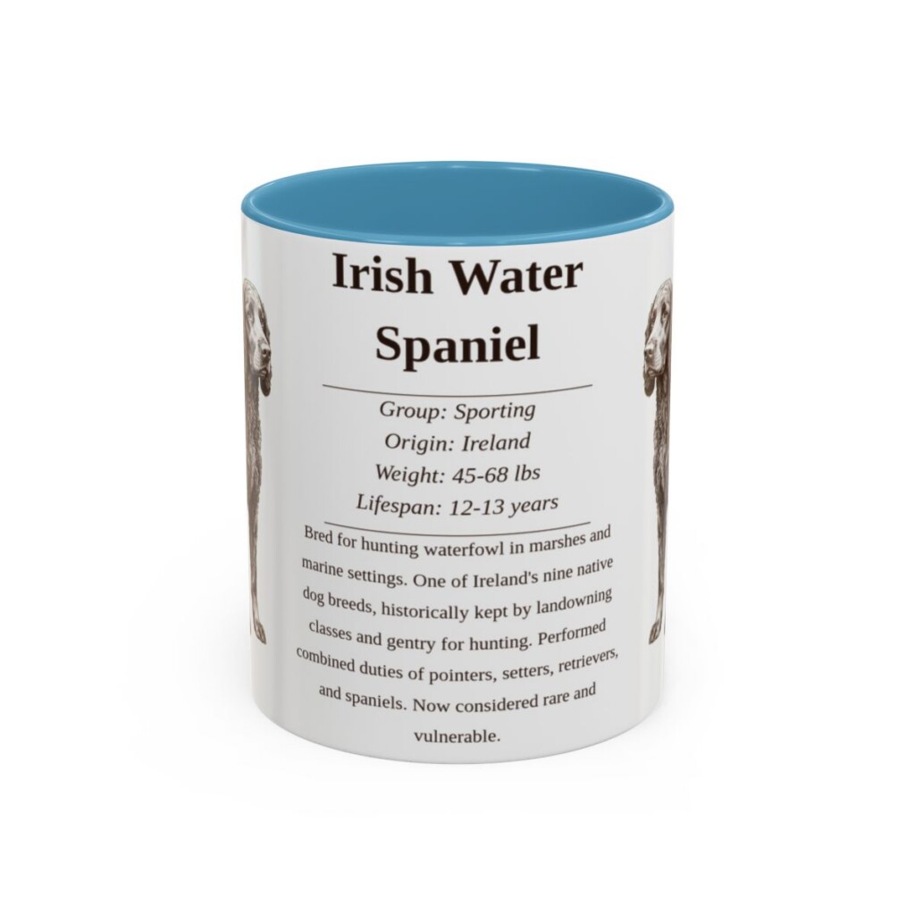 11oz irish water spaniel mug, Light Blue