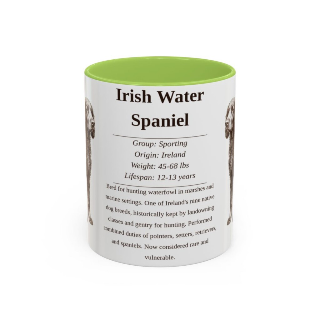11oz irish water spaniel mug, Light Green