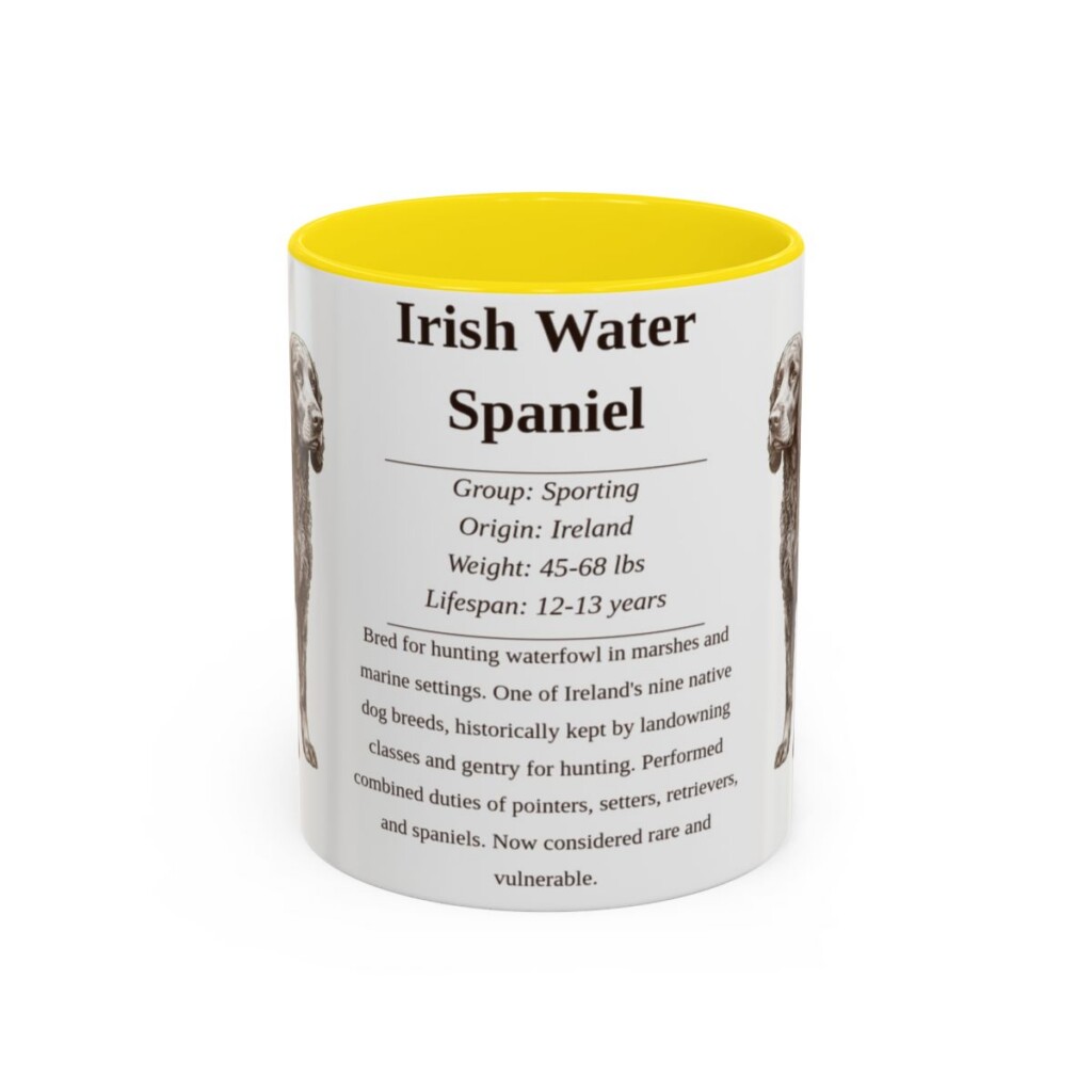 11oz irish water spaniel mug, Yellow