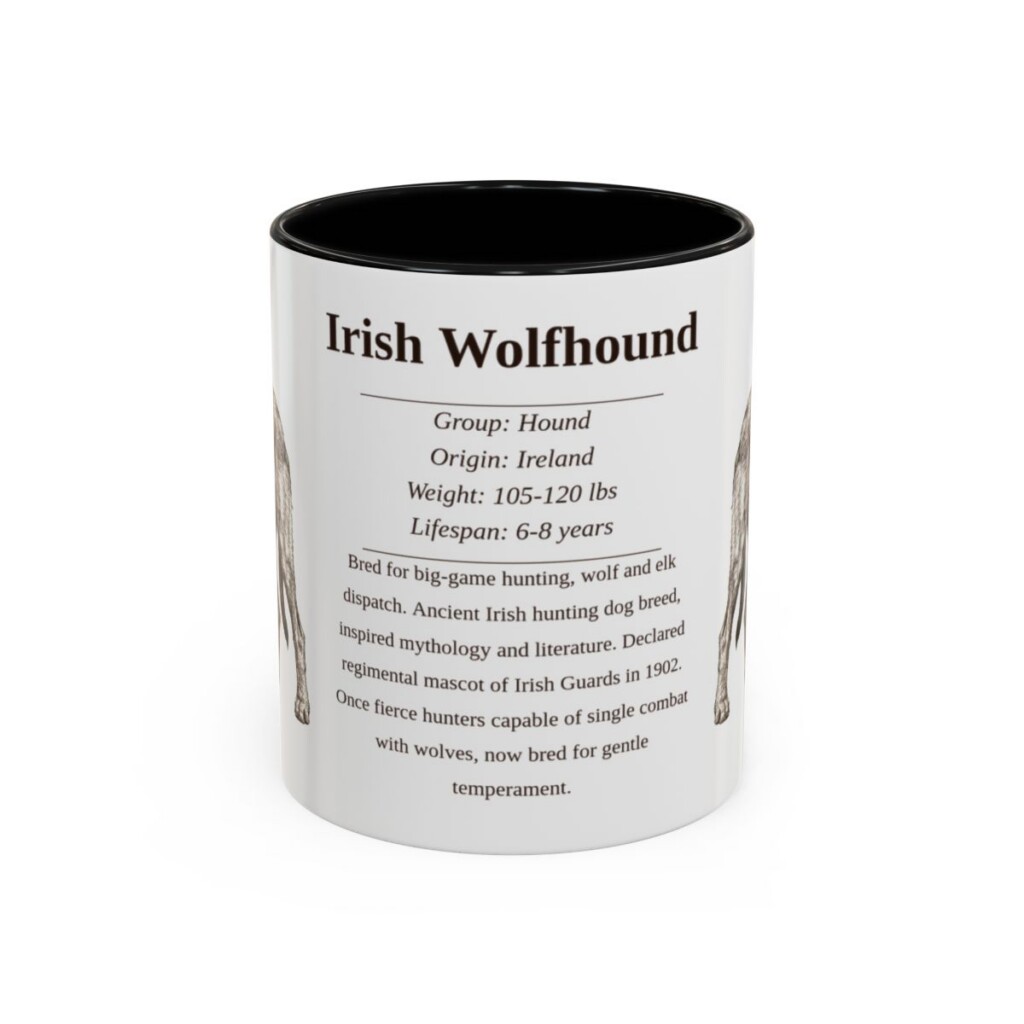 11oz irish wolfhound mug, Black