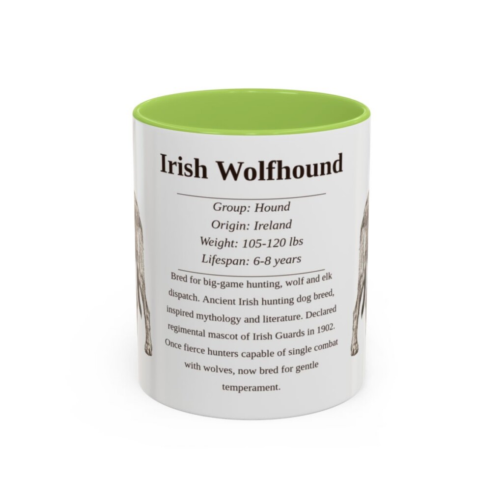11oz irish wolfhound mug, Light Green
