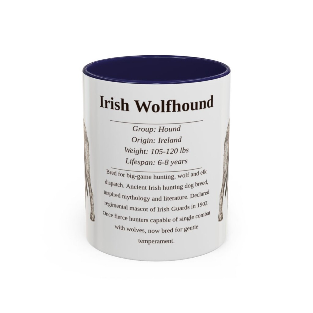 11oz irish wolfhound mug, Navy