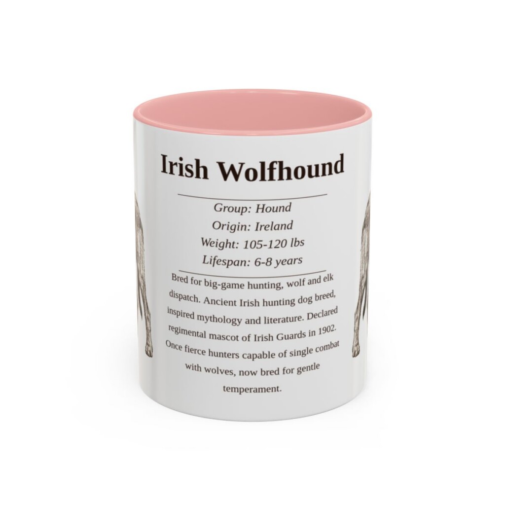 11oz irish wolfhound mug, Pink