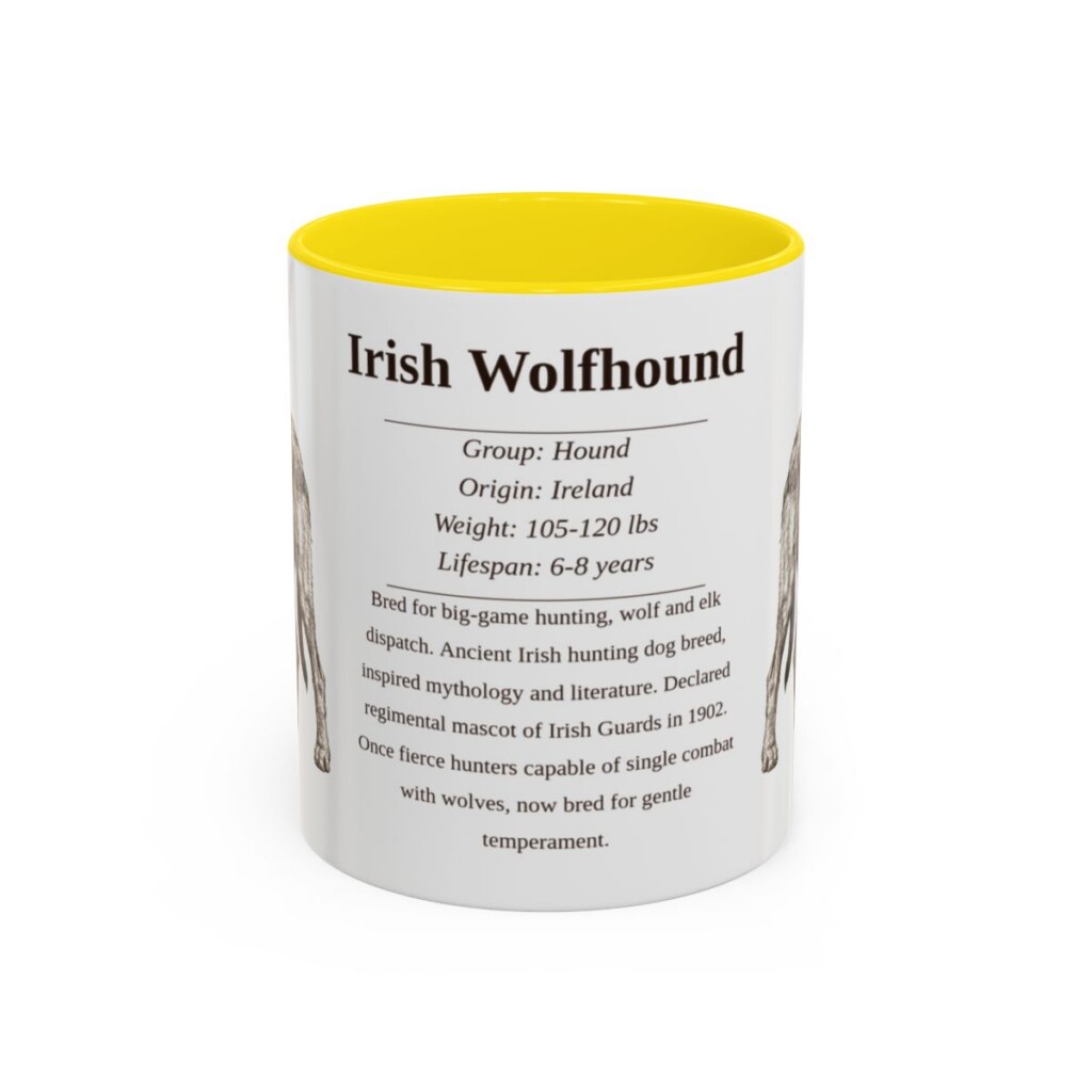 11oz irish wolfhound mug, Yellow