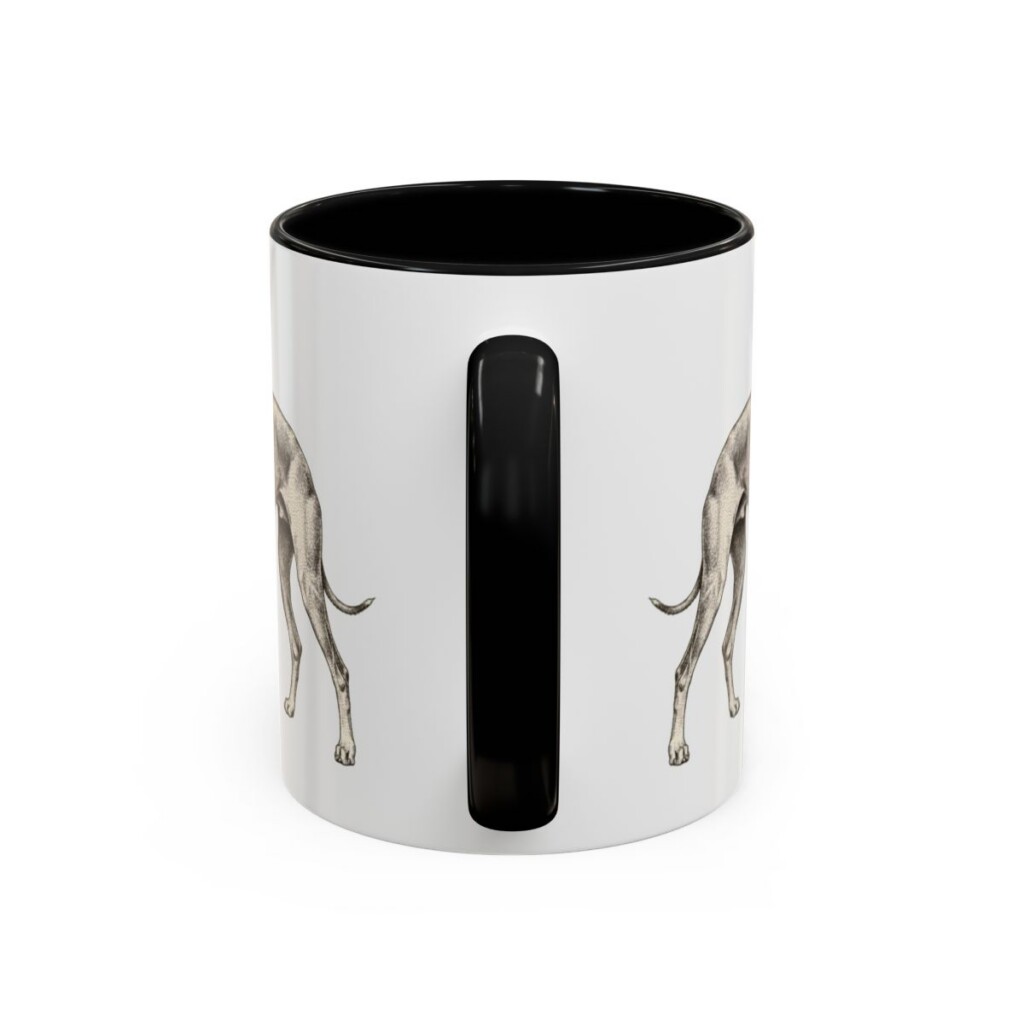 11oz Italian Greyhound Mug, Black, back view