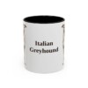 11oz Italian Greyhound Mug, Black, front view