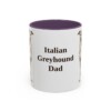 11oz Italian Greyhound Dog Dad Mug, Purple, front view