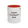 11oz Italian Greyhound Dog Dad Mug, Red, front view