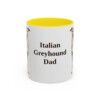 11oz Italian Greyhound Dog Dad Mug, Yellow, front view