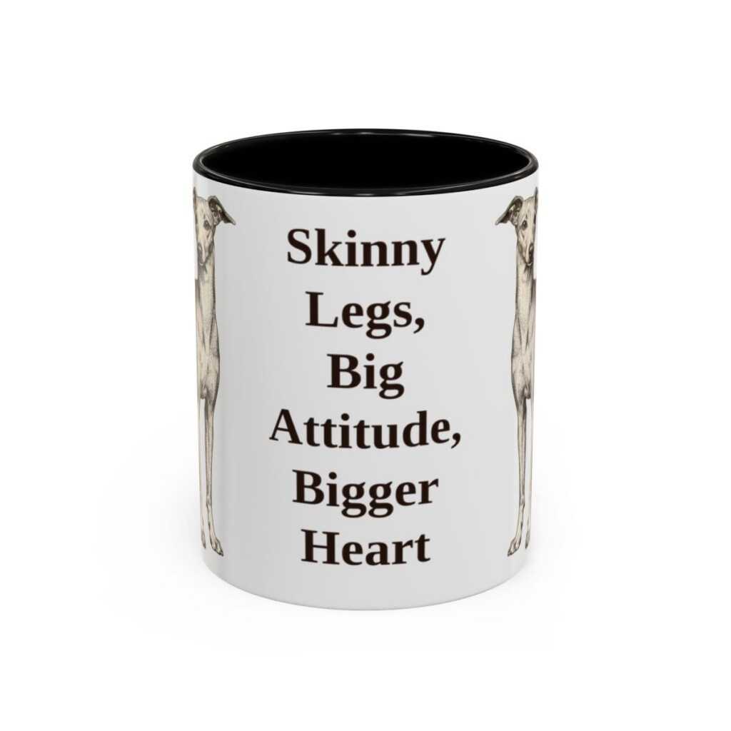 11oz-italian-greyhound-mug-humor-black-front 11oz Funny Italian Greyhound Mug, Black, front view