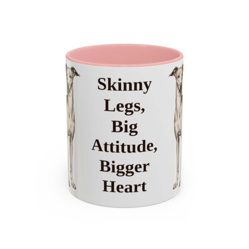 11oz-italian-greyhound-mug-humor-pink 11oz Funny Italian Greyhound Mug, Pink, front view