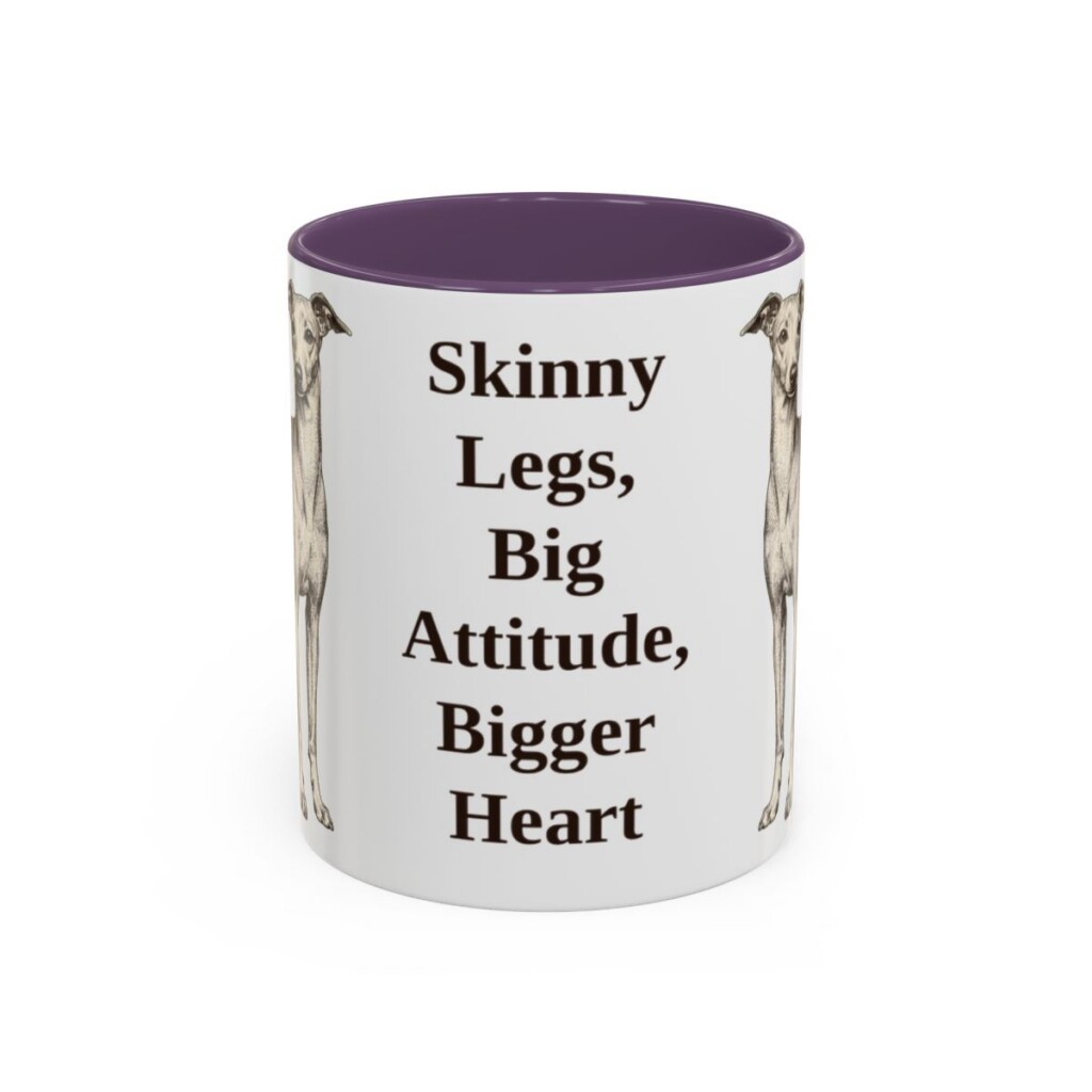 11oz-italian-greyhound-mug-humor-purple 11oz Funny Italian Greyhound Mug, Purple, front view