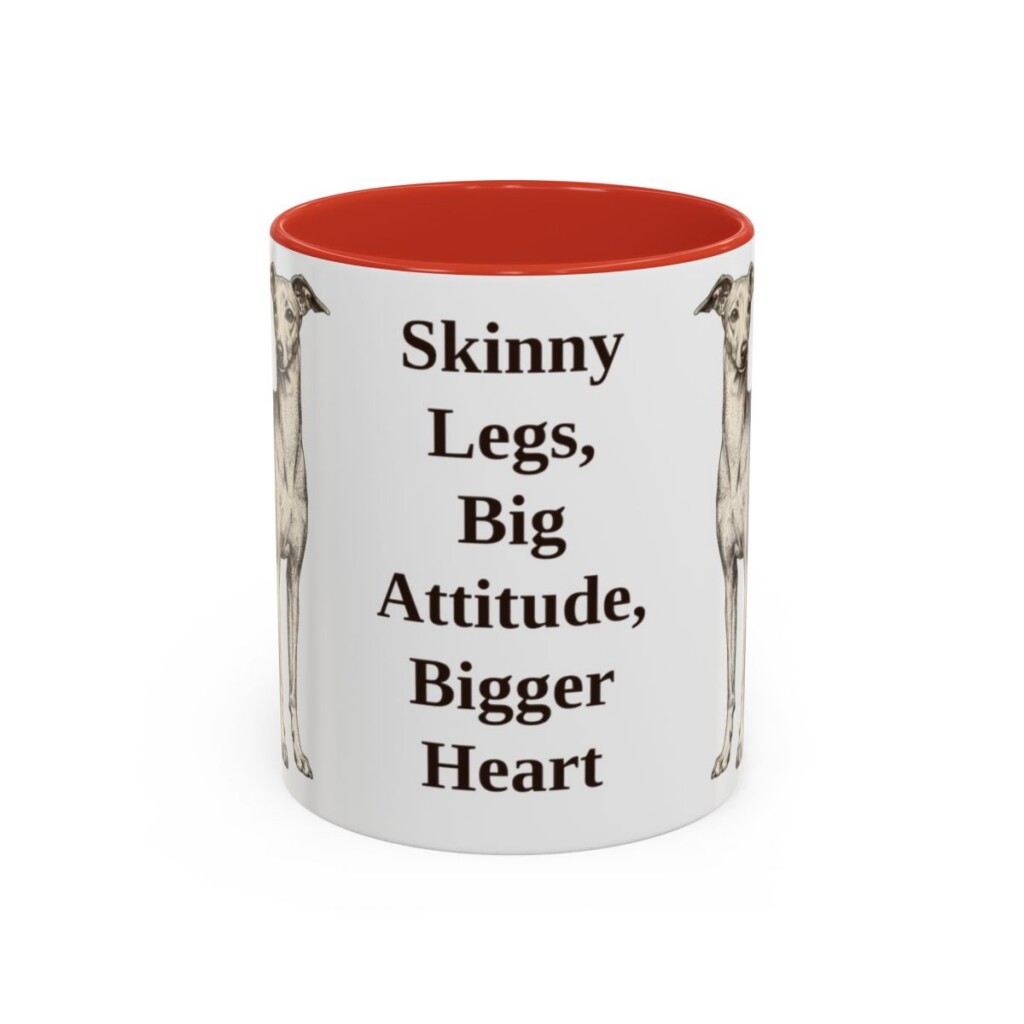 11oz-italian-greyhound-mug-humor-red 11oz Funny Italian Greyhound Mug, Red, front view