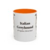 11oz-italian-greyhound-mug-latin-orange 11oz Italian Greyhound Latin Mug, Orange, front view