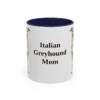 11oz-italian-greyhound-mug-mom-navy 11oz Italian Greyhound Dog Mom Mug, Navy, front view