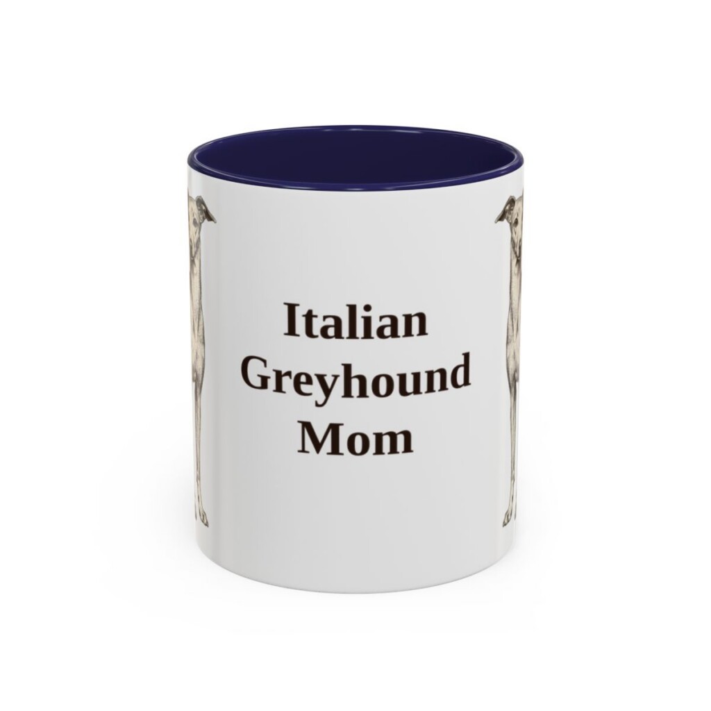 11oz-italian-greyhound-mug-mom-navy 11oz Italian Greyhound Dog Mom Mug, Navy, front view