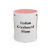11oz-italian-greyhound-mug-mom-pink 11oz Italian Greyhound Dog Mom Mug, Pink, front view