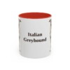 11oz Italian Greyhound Mug, Red, front view