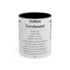 11oz-italian-greyhound-mug-writeup-black-front 11oz Italian Greyhound Mug, Black, front view