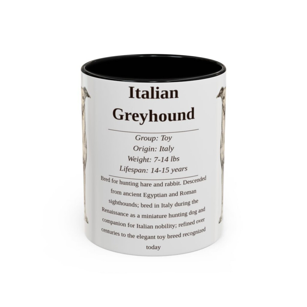 11oz-italian-greyhound-mug-writeup-black-front 11oz Italian Greyhound Mug, Black, front view