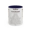 11oz-italian-greyhound-mug-writeup-navy 11oz Italian Greyhound Mug, Navy, front view