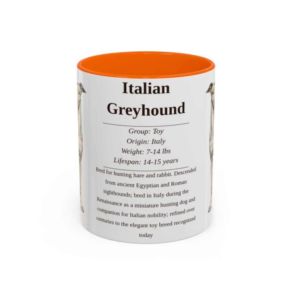 11oz-italian-greyhound-mug-writeup-orange 11oz Italian Greyhound Mug, Orange, front view