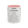 11oz-italian-greyhound-mug-writeup-pink 11oz Italian Greyhound Mug, Pink, front view