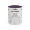 11oz-italian-greyhound-mug-writeup-purple 11oz Italian Greyhound Mug, Purple, front view