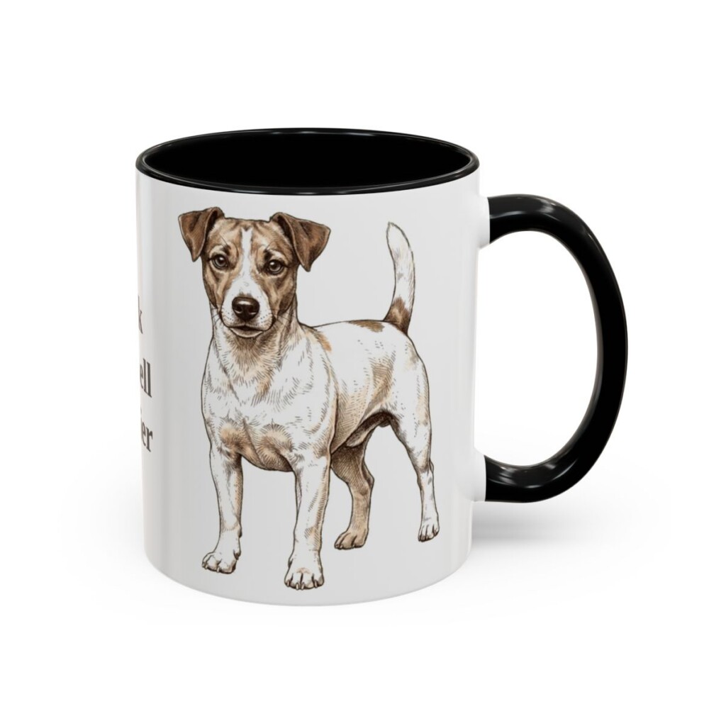 11oz Jack Russell Terrier Mug, Black, right side view