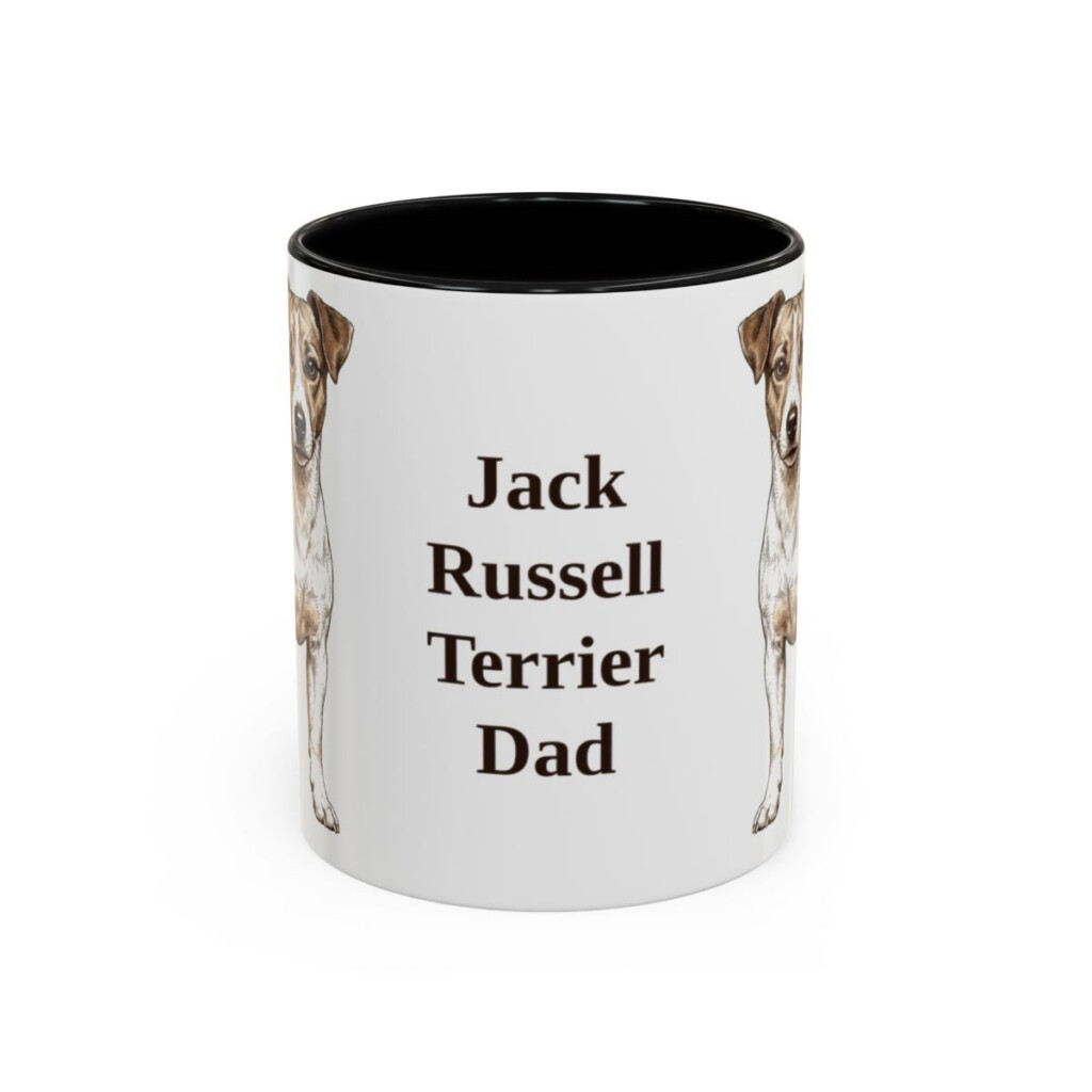 11oz Jack Russell Terrier Dog Dad Mug, Black, front view
