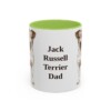 11oz Jack Russell Terrier Dog Dad Mug, Light Green, front view