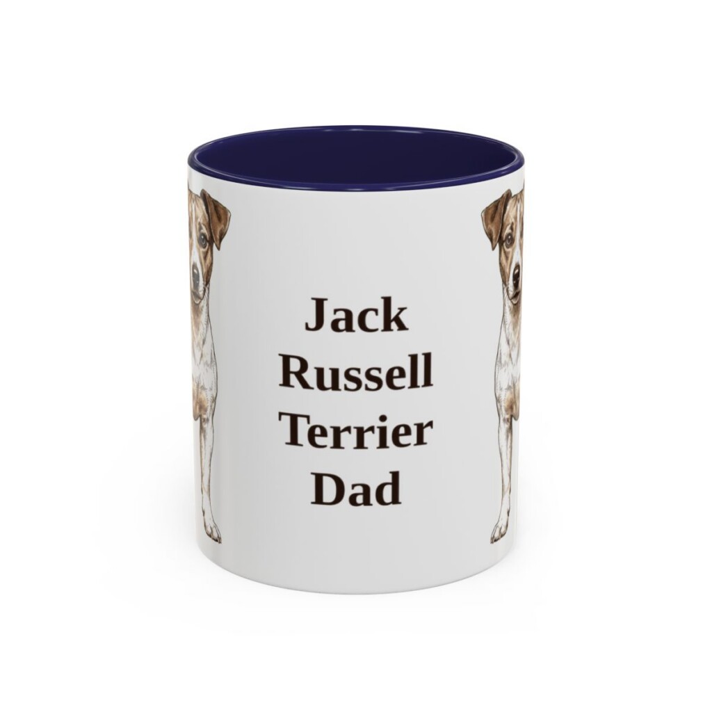 11oz Jack Russell Terrier Dog Dad Mug, Navy, front view