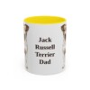 11oz Jack Russell Terrier Dog Dad Mug, Yellow, front view