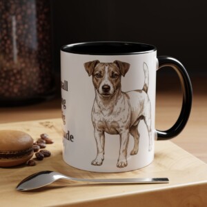 11oz Funny Jack Russell Terrier Mug, Black, lifestyle photo
