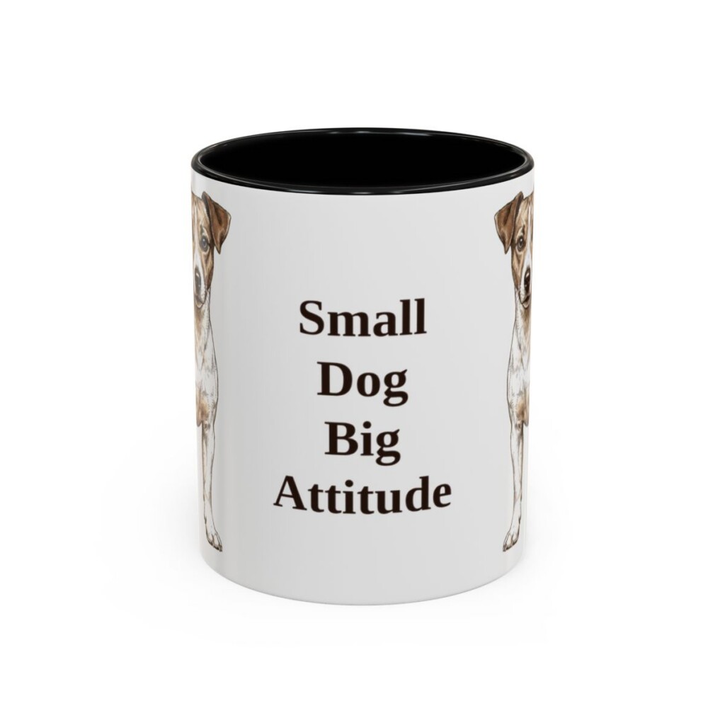 11oz Funny Jack Russell Terrier Mug, Black, front view