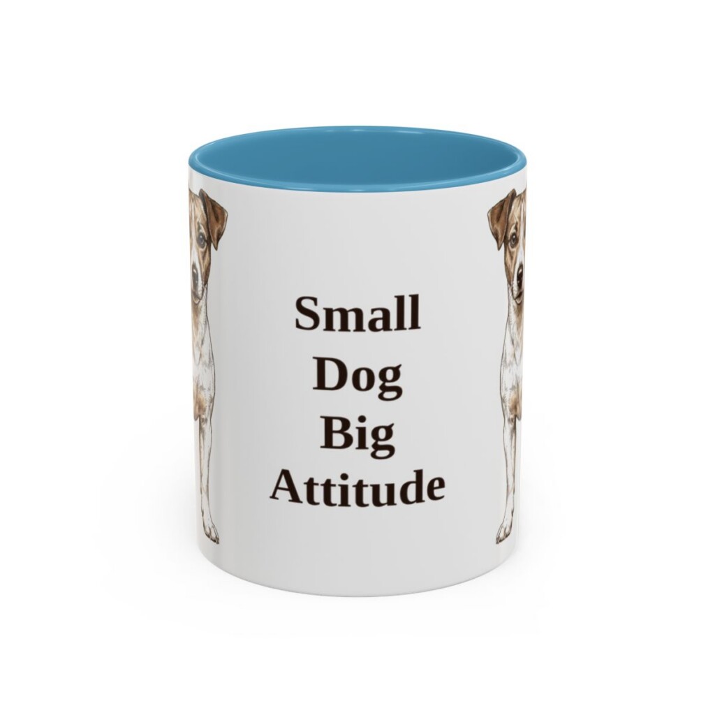 11oz Funny Jack Russell Terrier Mug, Light Blue, front view