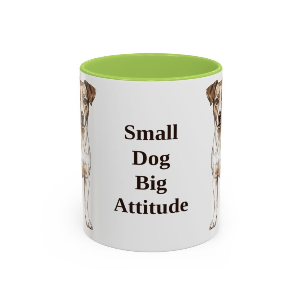 11oz Funny Jack Russell Terrier Mug, Light Green, front view
