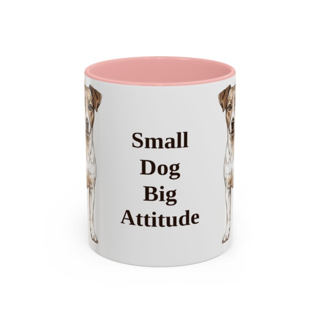 11oz Funny Jack Russell Terrier Mug, Pink, front view
