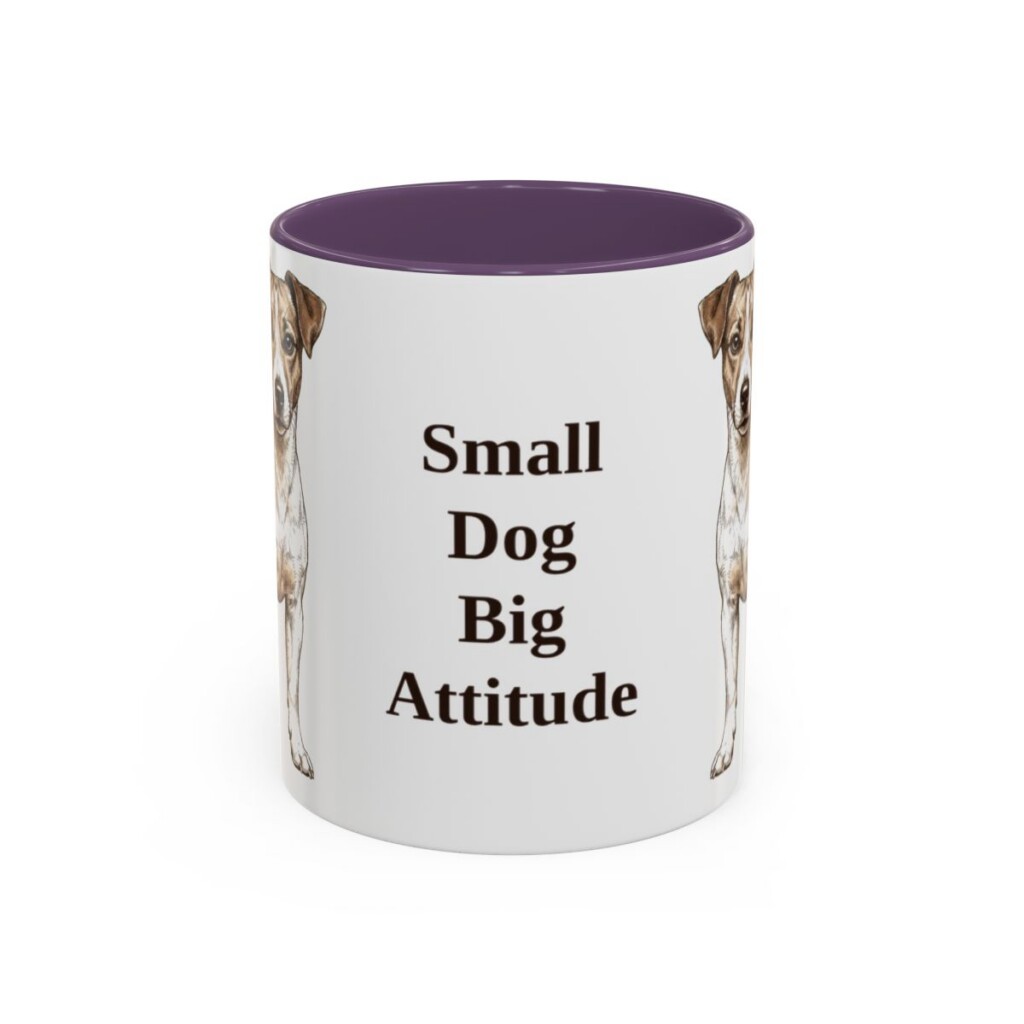 11oz Funny Jack Russell Terrier Mug, Purple, front view