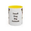 11oz Funny Jack Russell Terrier Mug, Yellow, front view