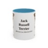 11oz Jack Russell Terrier Latin Mug, Light Blue, front view