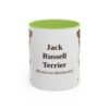 11oz Jack Russell Terrier Latin Mug, Light Green, front view