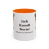 11oz Jack Russell Terrier Latin Mug, Orange, front view